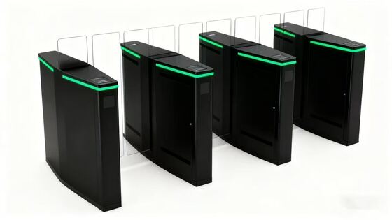 Goede prijs RFID Card Reader Sliding Door Turnstile Office Building Tempered Glass Full Height online